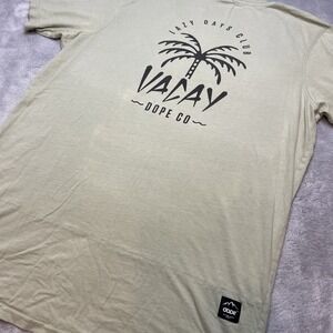 Dope Mens Lazy Days Club Vacay Tee T-Shirt Size L Pale Green Snowboard Ski